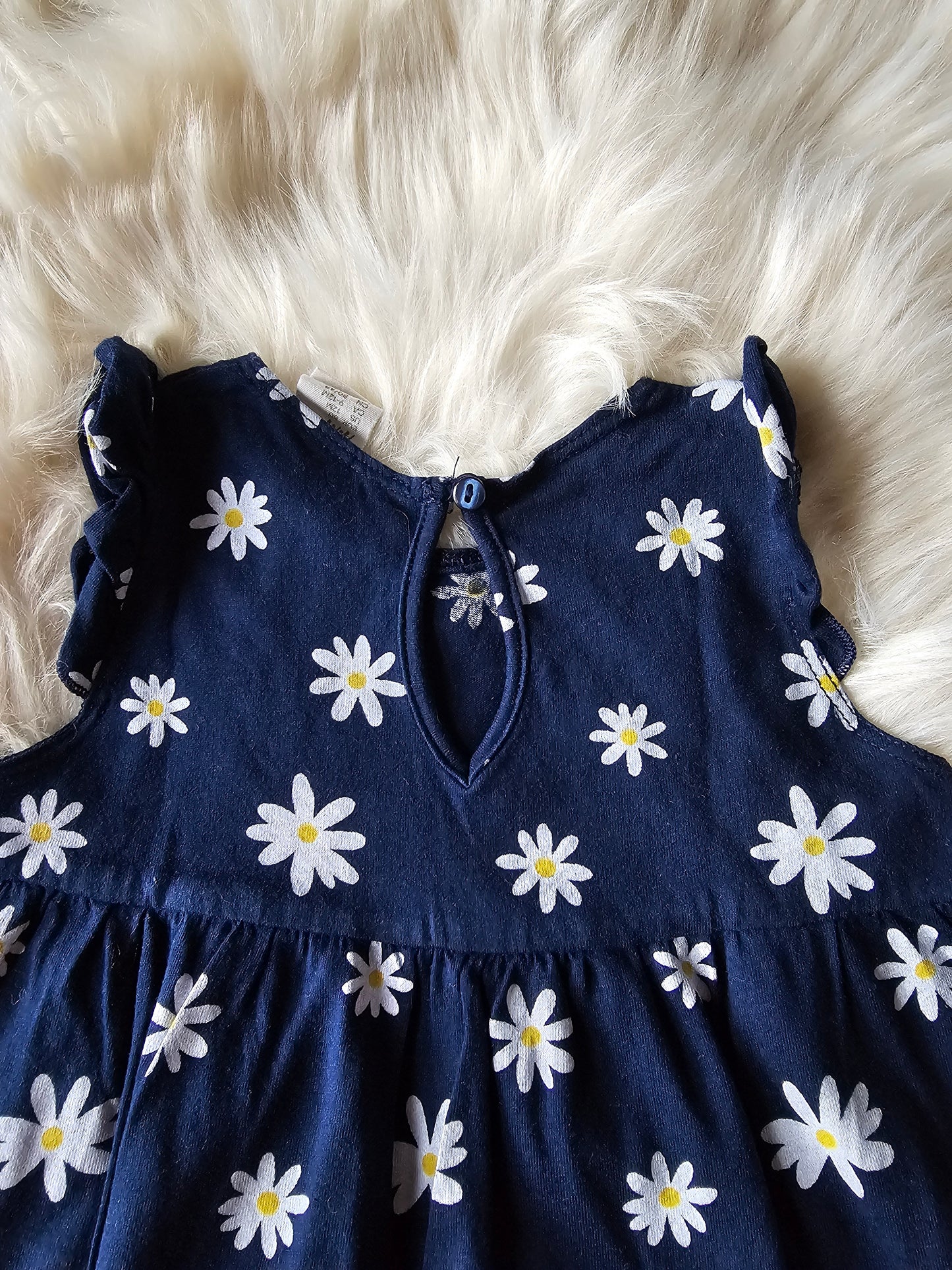 Ruffle-trimmed Jersey Dress - Dark blue/floral | 9-12m