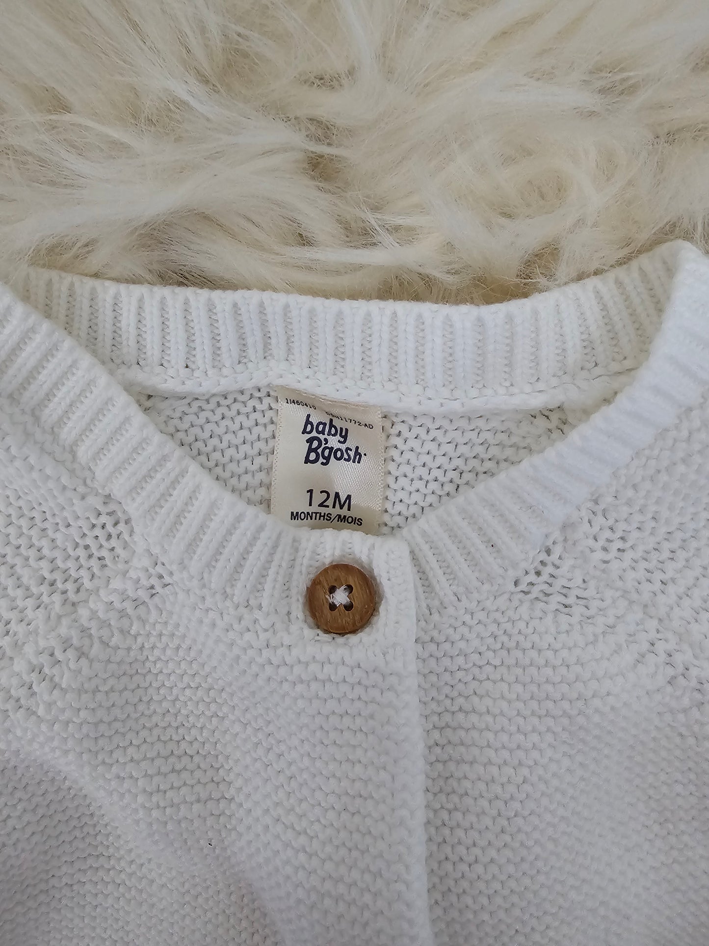 Baby B'gosh white cardigan | 12m