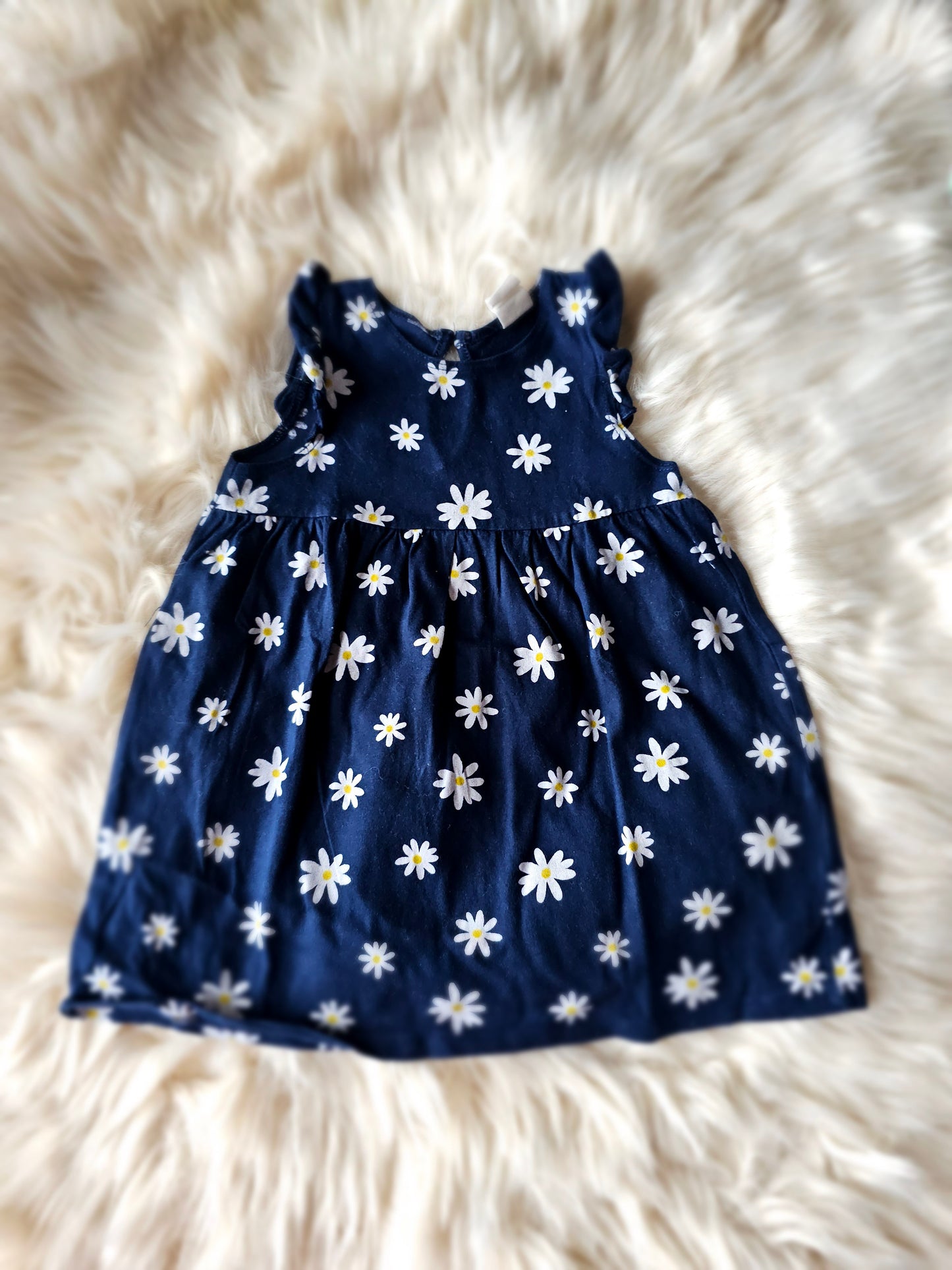 Ruffle-trimmed Jersey Dress - Dark blue/floral | 9-12m