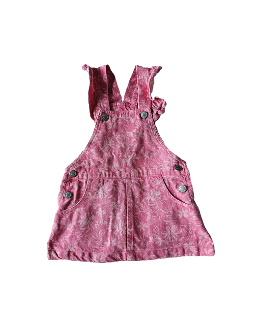 R&B Printed Dungaree Dress | 6-12m