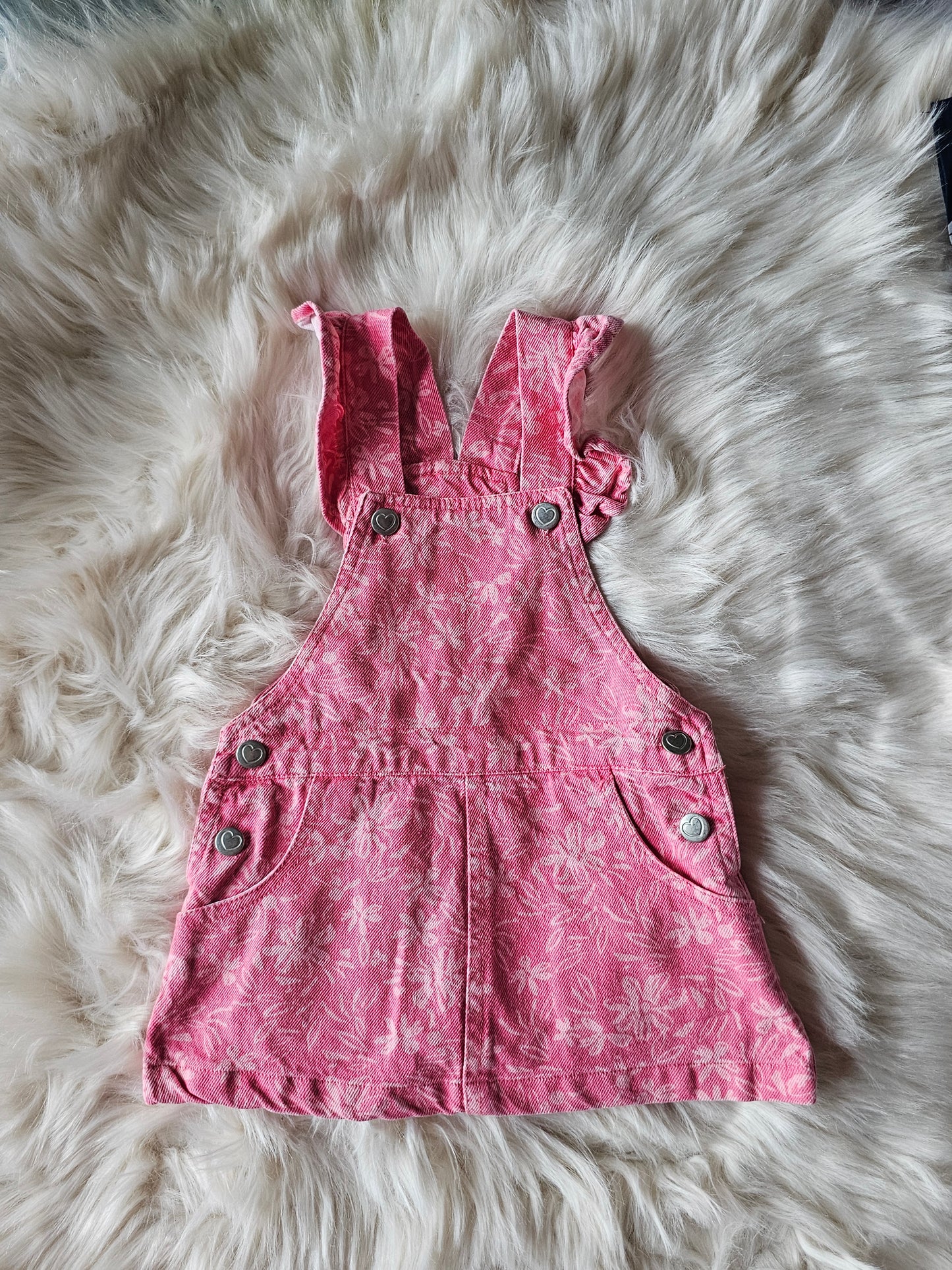 R&B Printed Dungaree Dress | 6-12m