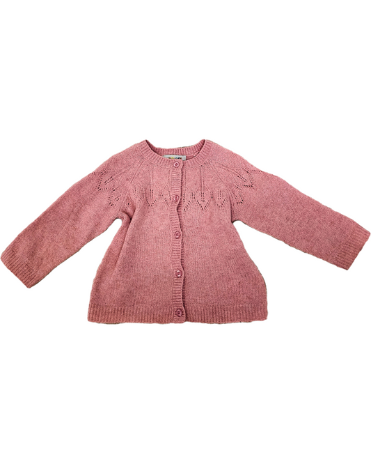 Juniors Textured Cardigan with Long Sleeves and Button Closure | 9-12m